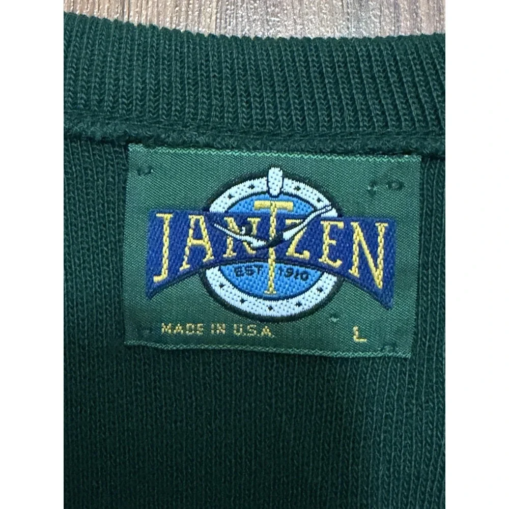 Jantzen Vintage Sweater Vest Mens Large Green V-Neck Made In USA
